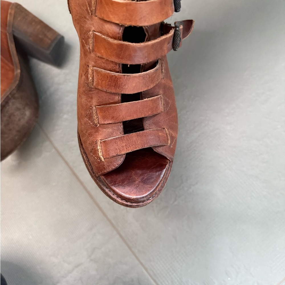 Frye Brown Heeled Gladiator Boots - Picture 7 of 7